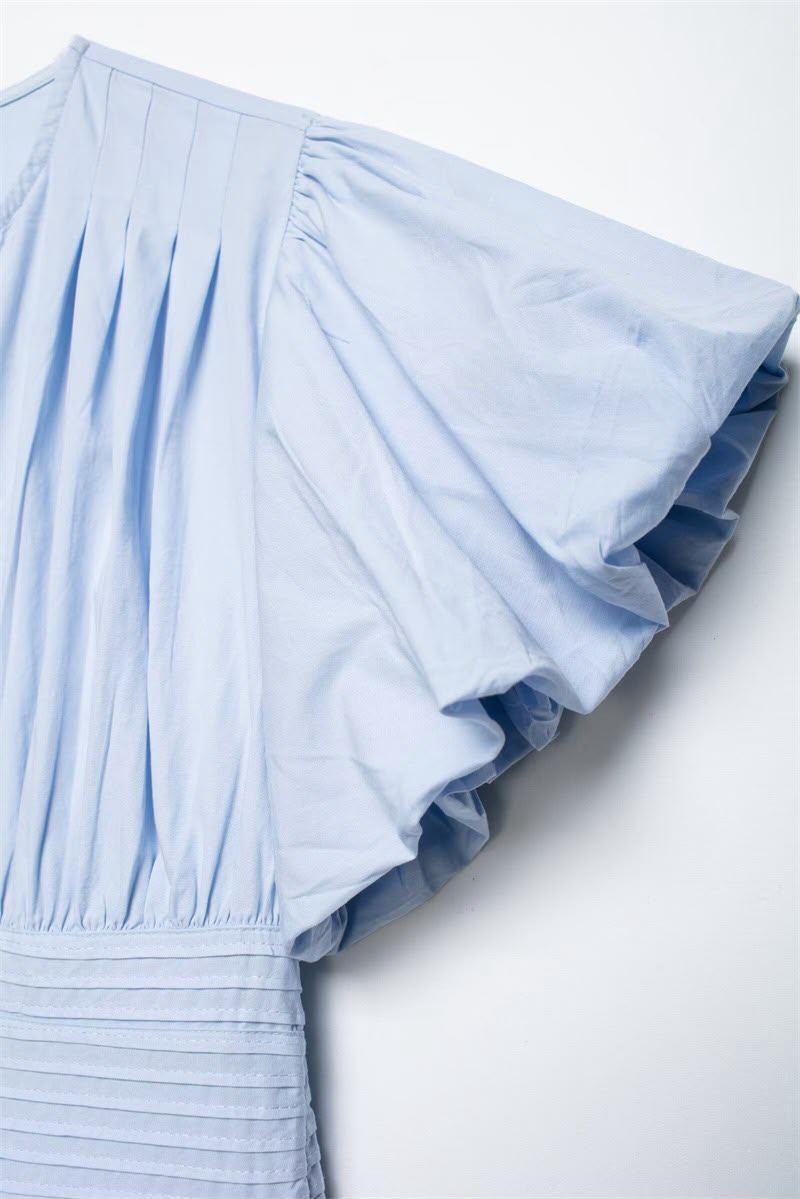 Blouse Plissée à Taille Cintrée