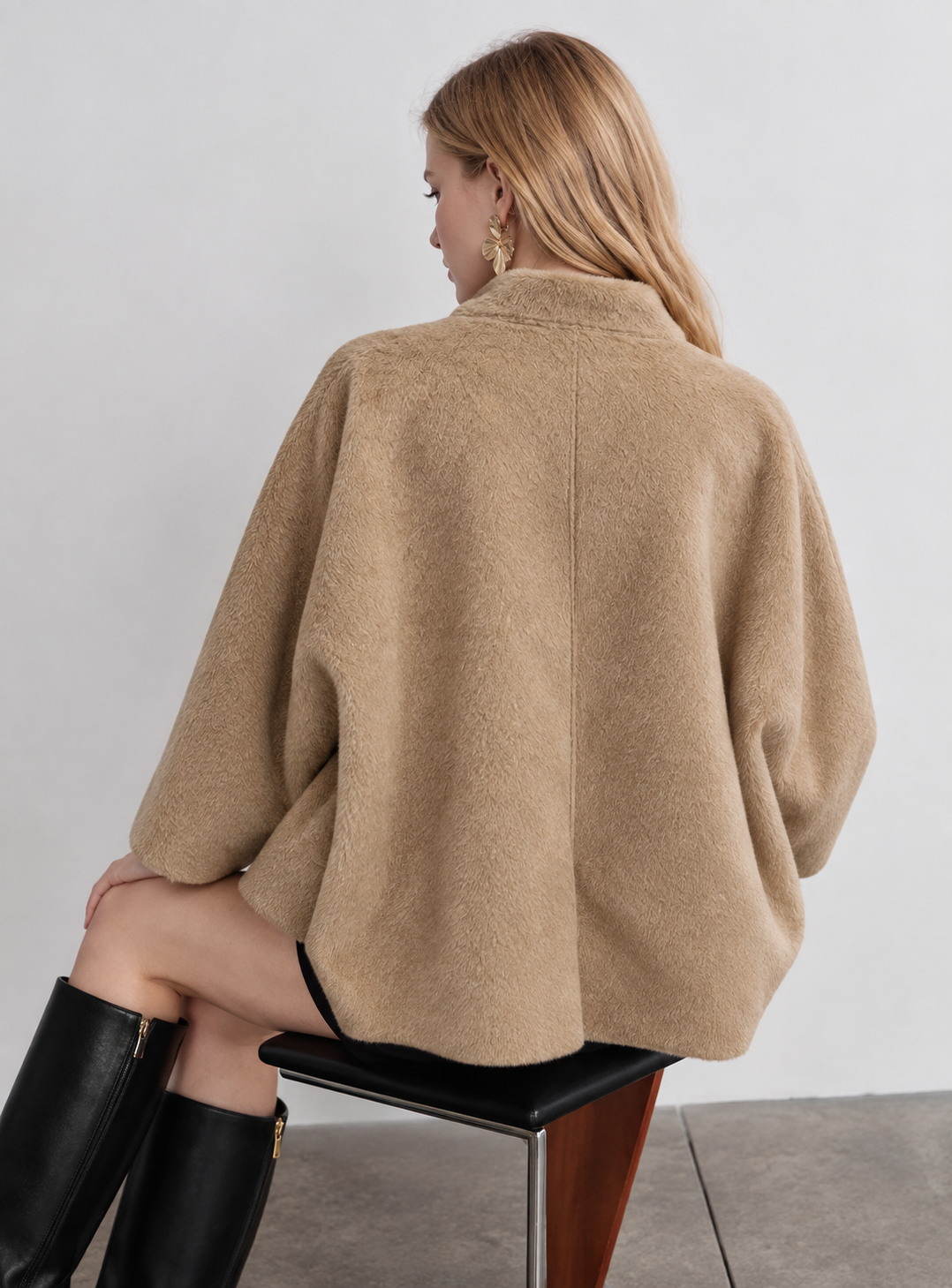 Veste Courte Oversize finition en cachemire