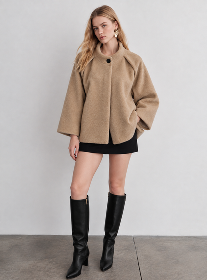 Veste Courte Oversize finition en cachemire