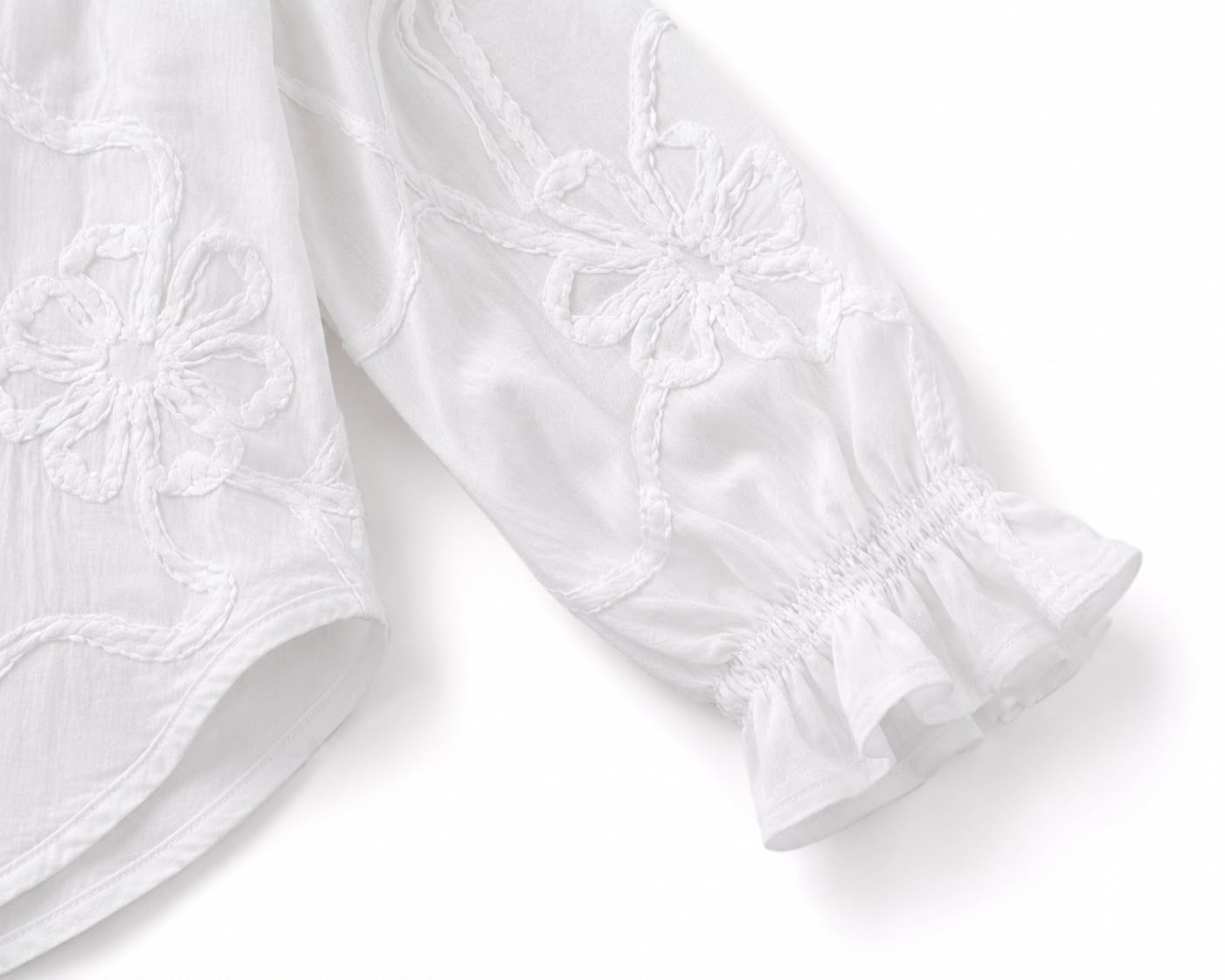 Blouse Femme Brodée à Col V