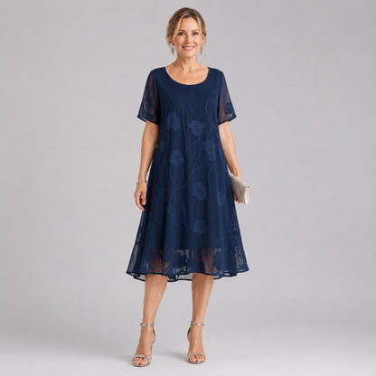Robe Midi en Voile Fleuri