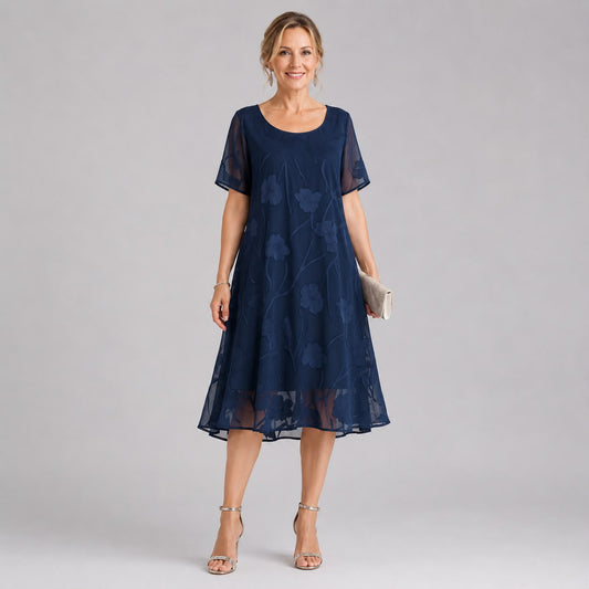 Robe Midi en Voile Fleuri