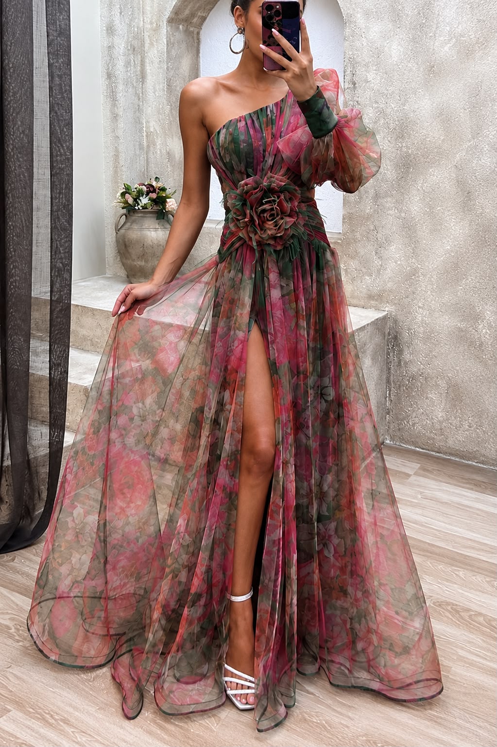 Robe de Soirée Longue à Une Épaule