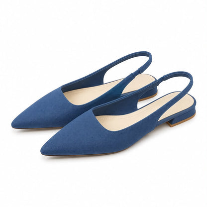 Escarpins Slingback à Bout Pointu et Talon Bas