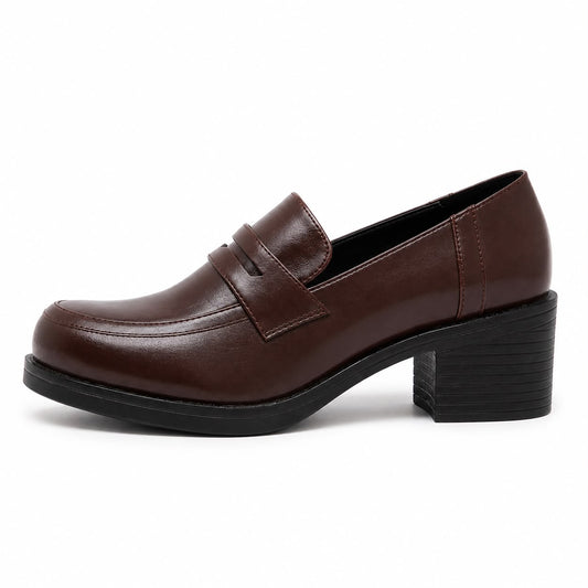 Mocassins à Talon Bloc et Semelle Épaisse