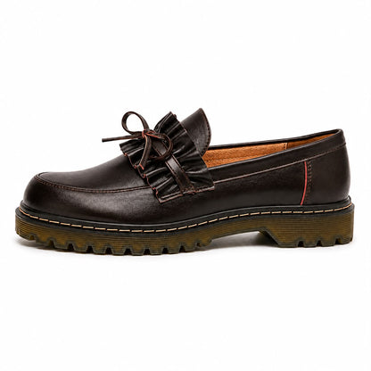 Mocassins à Semelle Épaisse et Détail Plissé
