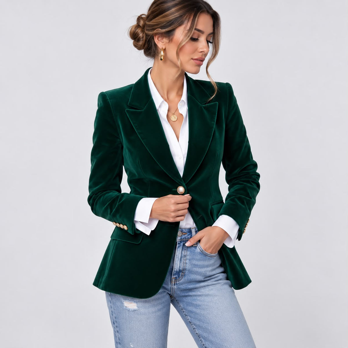 Blazer Velours Élégant – Signature Chic
