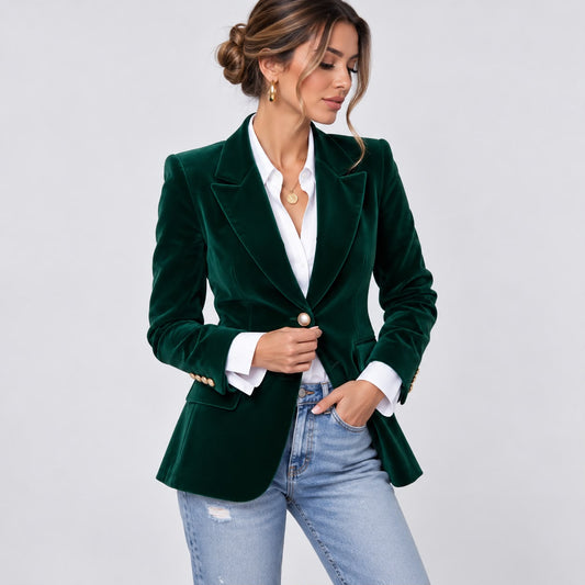 Blazer Velours Élégant – Signature Chic