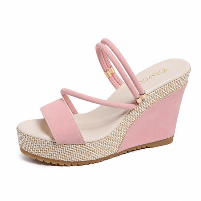 Sandales Compensées Élégantes à Brides Minimalistes