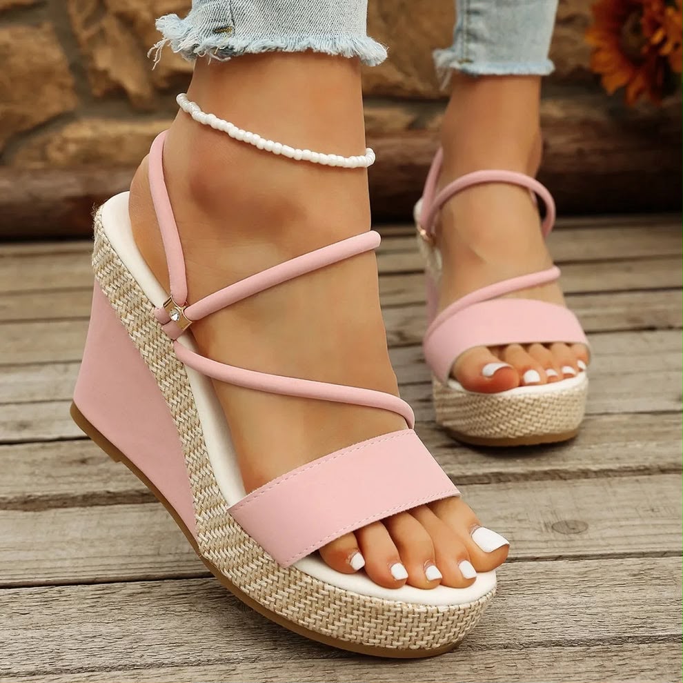Sandales Compensées Élégantes à Brides Minimalistes