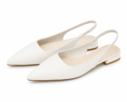 Escarpins Slingback à Bout Pointu et Talon Bas