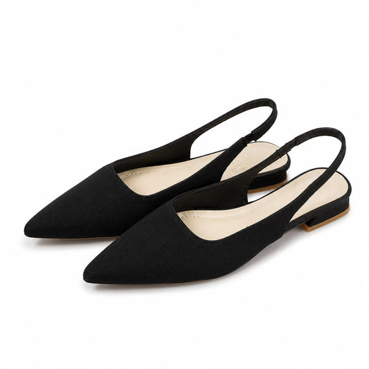 Escarpins Slingback à Bout Pointu et Talon Bas