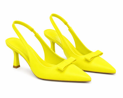Escarpins Slingback à Talon avec Nœud Élégant