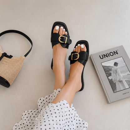 Mules Élégantes à Boucle Décorative