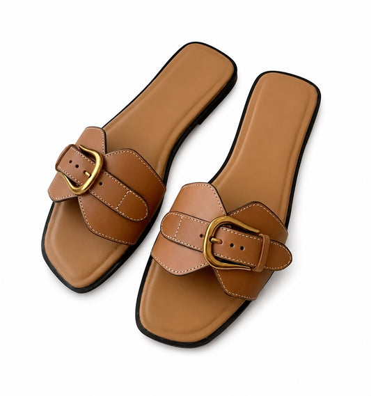 Mules Élégantes à Boucle Décorative