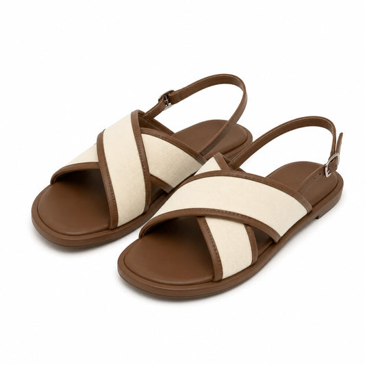 Sandales Plates Élégantes à Brides Croisées