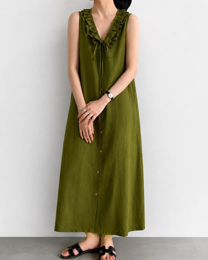 Robe Longue Fluide à Volants