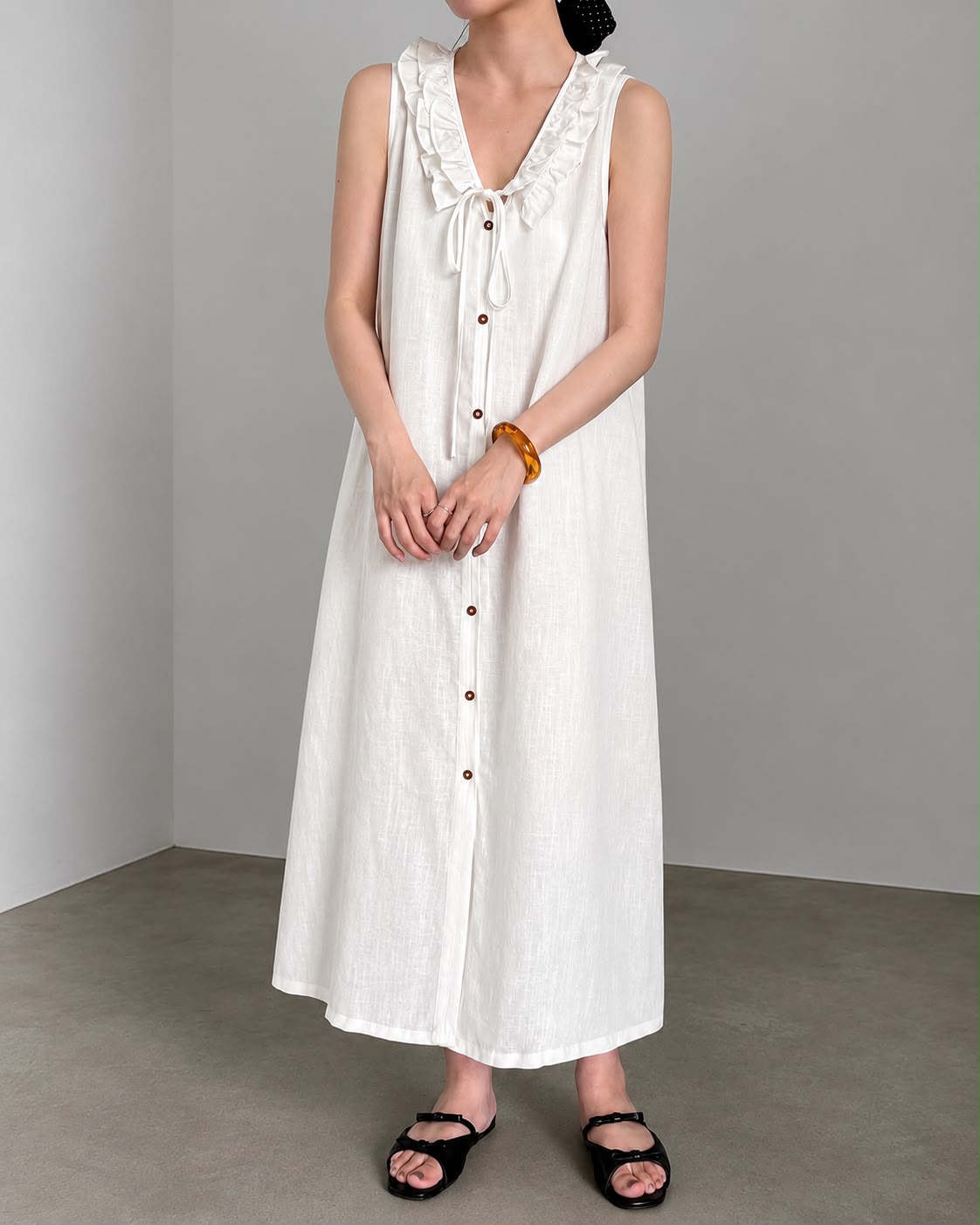 Robe Longue Fluide à Volants