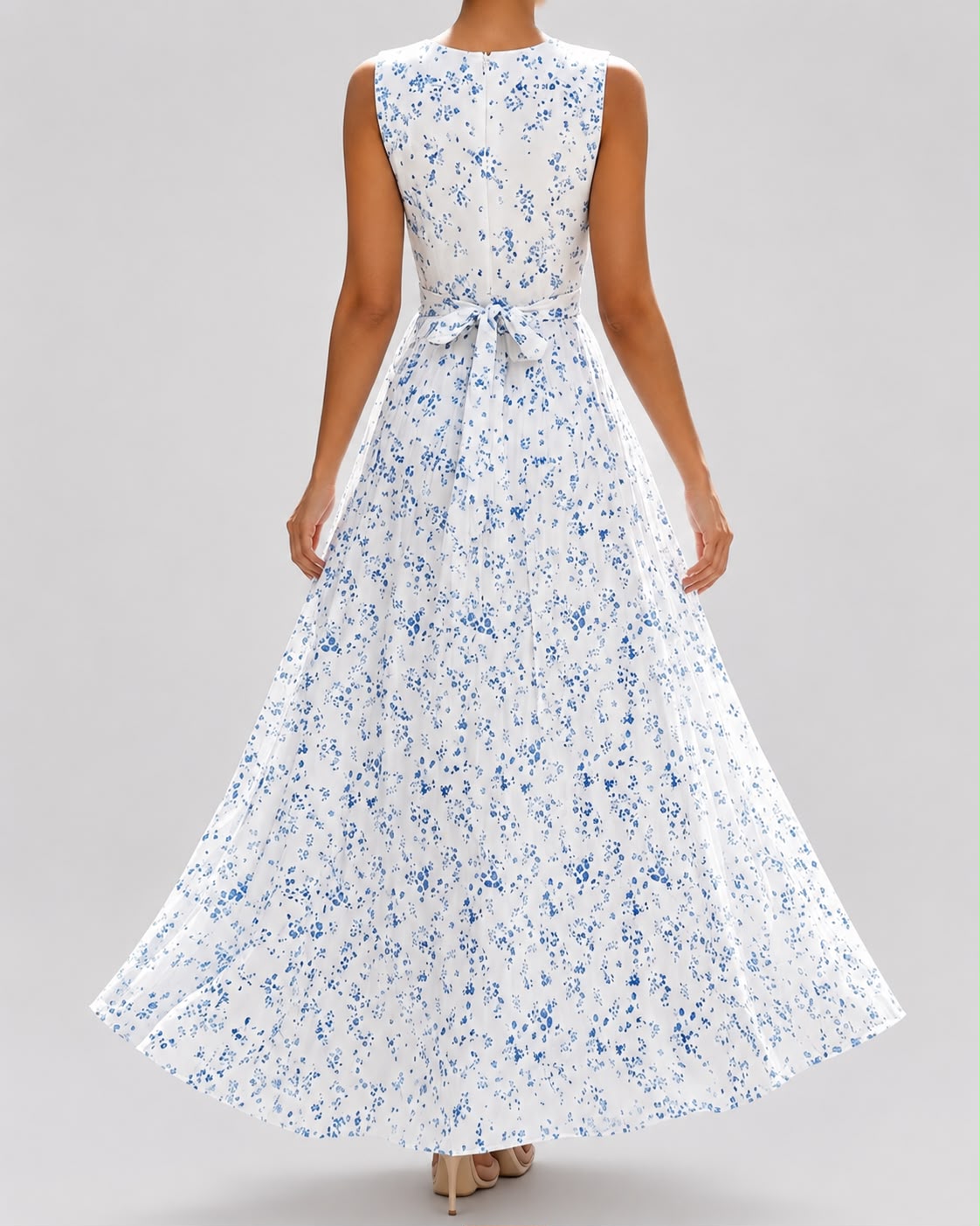 Robe Longue Plissée à Imprimé Floral