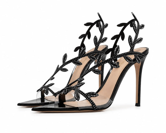 Sandales à Talons Hauts Élégance Florale
