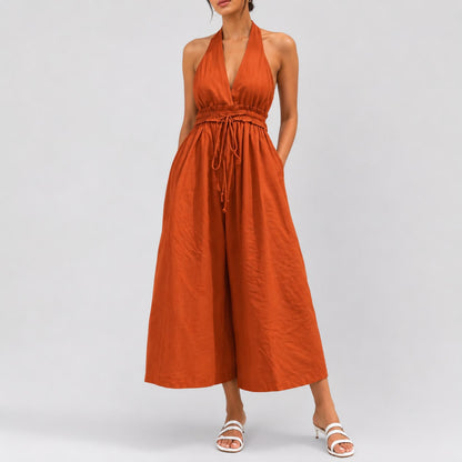 Combinaison Longue Dos Nu à Col Halter