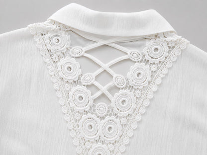 Chemise à Nœud avec Dentelle au Dos