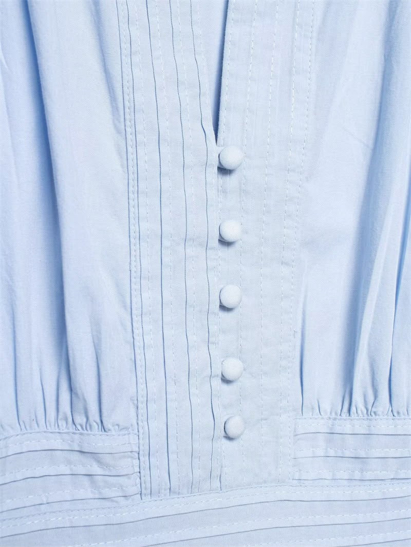 Blouse Plissée à Taille Cintrée
