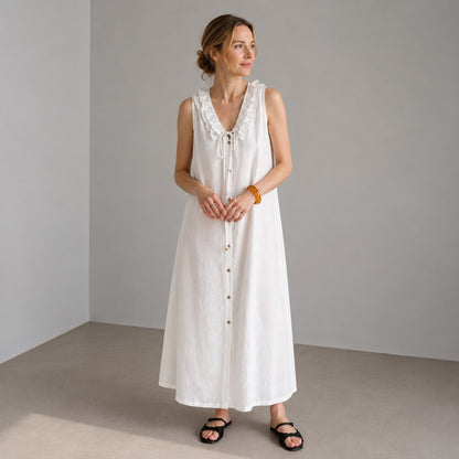 Robe Longue Fluide à Volants