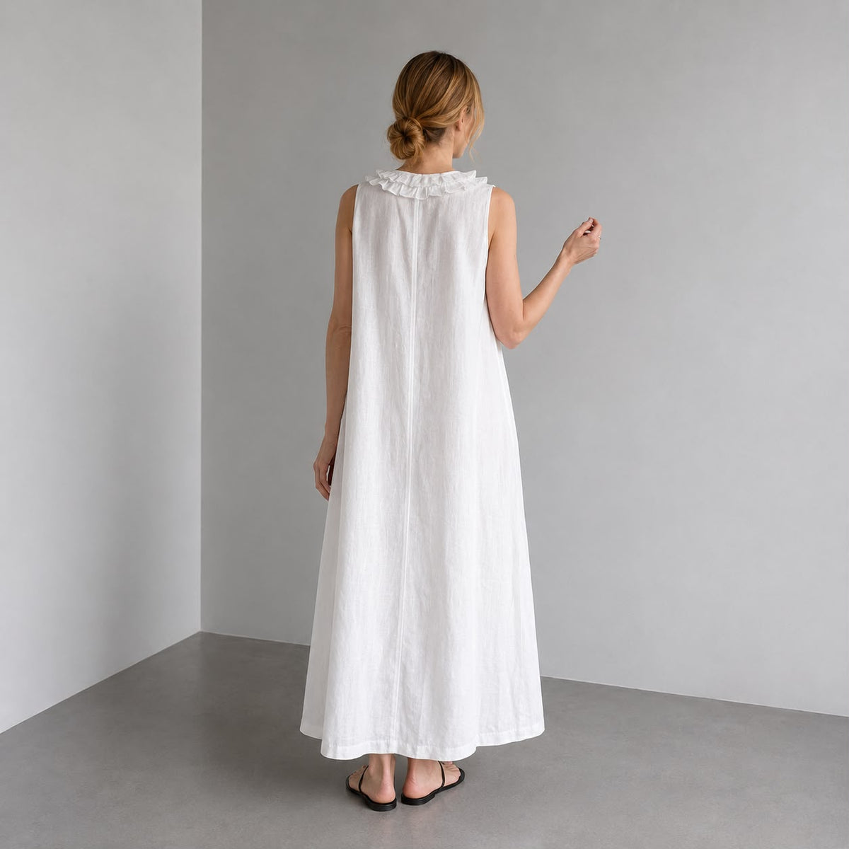 Robe Longue Fluide à Volants