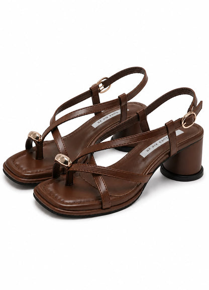 Sandales Chic à Talon Carré et Brides Croisées