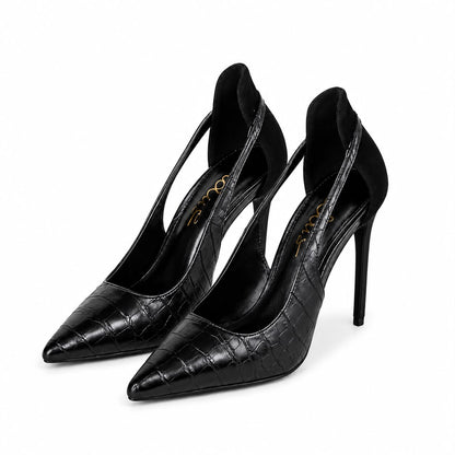 Escarpins à Talons Aiguilles Effet Croco à Bout Pointu
