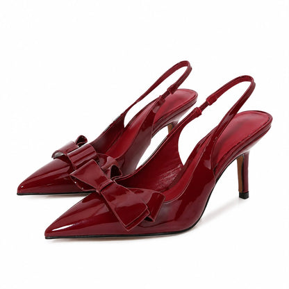 Escarpins Slingback à Talon Aiguille avec Nœud Élégant