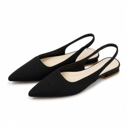 Escarpins Slingback à Bout Pointu et Talon Bas