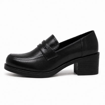 Mocassins à Talon Bloc et Semelle Épaisse