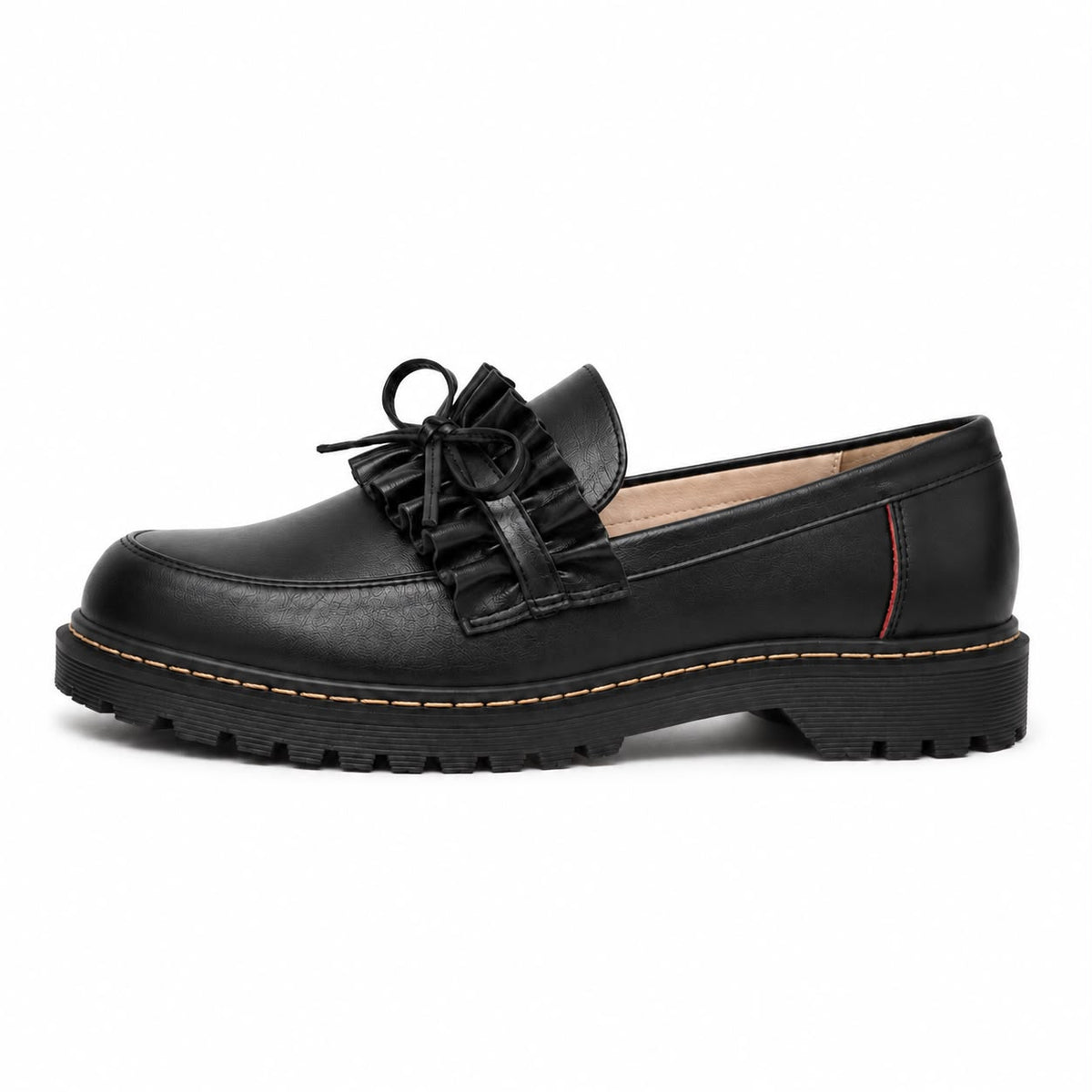 Mocassins à Semelle Épaisse et Détail Plissé