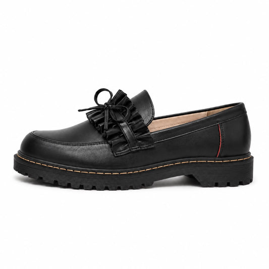 Mocassins à Semelle Épaisse et Détail Plissé