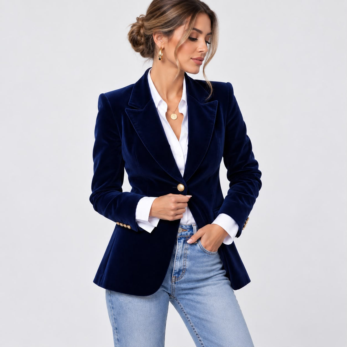 Blazer Velours Élégant – Signature Chic